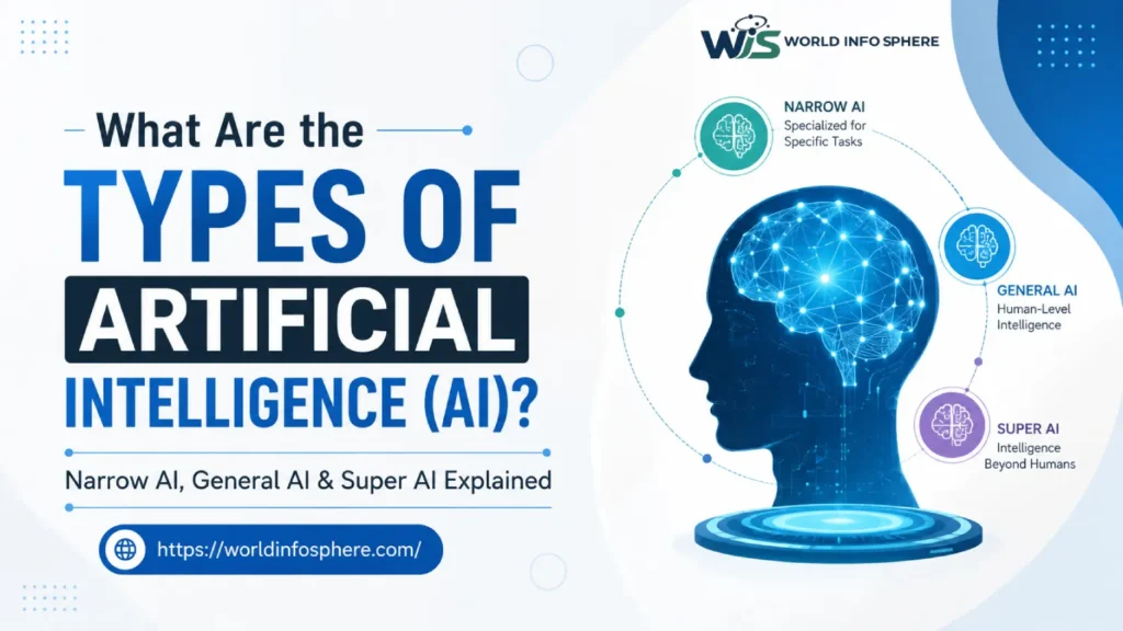 Types of Artificial Intelligence with Narrow AI General AI and Super AI