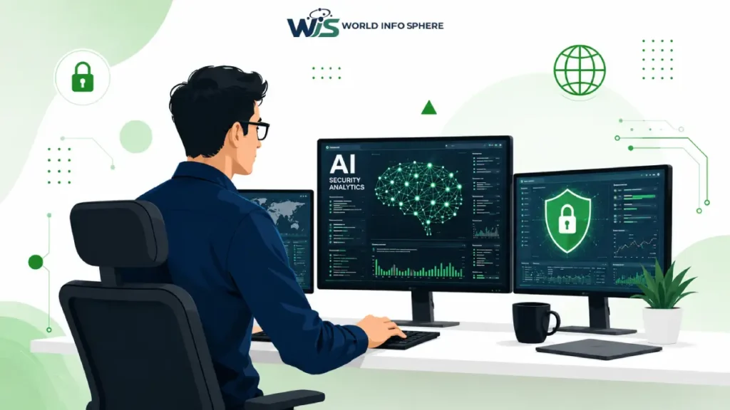 What Is AI Security? A Complete Guide to AI Threats, Risks, and Protection 2 AI security analyst protecting artificial intelligence systems from cyber threats