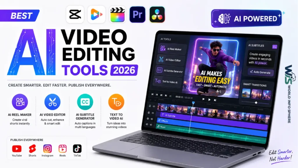 Best AI Video Editing Tools 2026 including CapCut, Runway, Descript, VEED.io and InVideo AI for YouTube Shorts and Instagram Reels