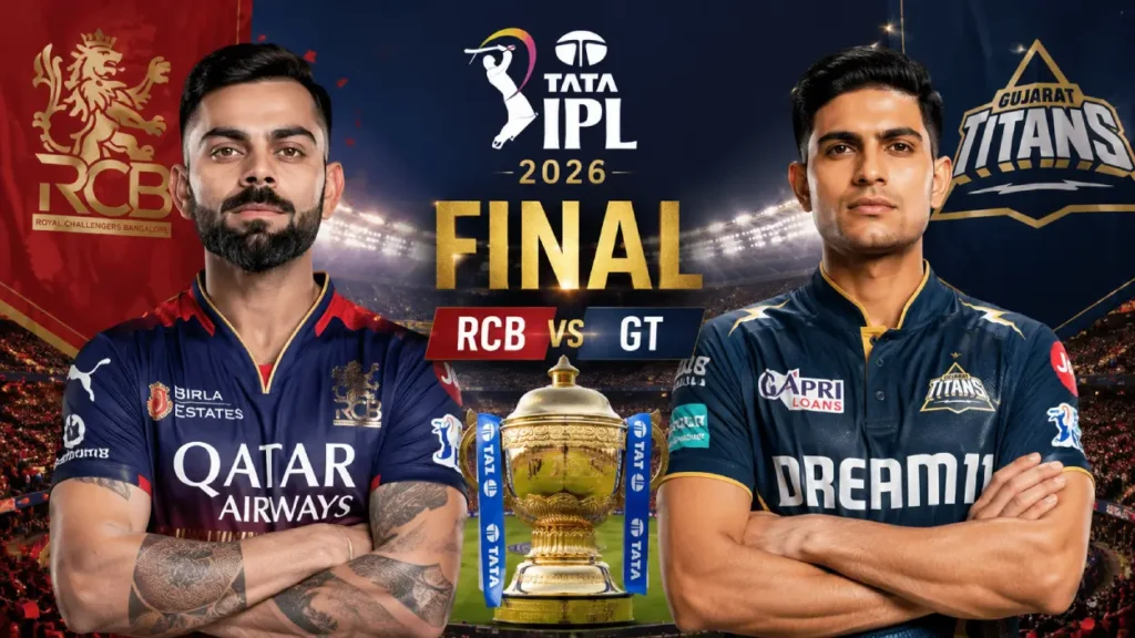 GT vs RCB IPL 2026 Final Highlights featuring Royal Challengers Bengaluru and Gujarat Titans in the IPL 2026 championship match.