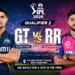 GT vs RR Qualifier 2 IPL 2026 Shubman Gill vs Riyan Parag Match Poster