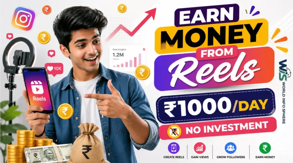 How to earn money from Instagram Reels in India with mobile phone and viral growth concept