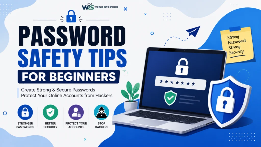 Password Safety Tips for Beginners: How to Keep Your Accounts Secure Online 19 Password safety tips for beginners showing strong password security and online protection concepts