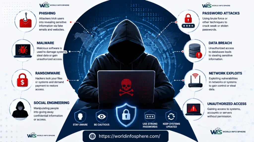 What Is a Black Hat Hacker? Meaning, Methods, Risks, and Real-World Examples 3 Black Hat Hacker using malware phishing and data breach techniques to perform cyber attacks