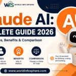 Claude AI complete guide 2026 infographic showing features, uses, benefits, comparison, and real-world applications of Claude AI.