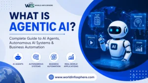 What Is Agentic AI? Illustration of autonomous AI systems and AI agents powering business automation in 2026